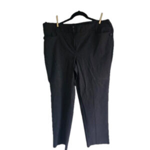 Lane Bryant Pinstripe Black Stretch Straight Leg Trousers Size 18